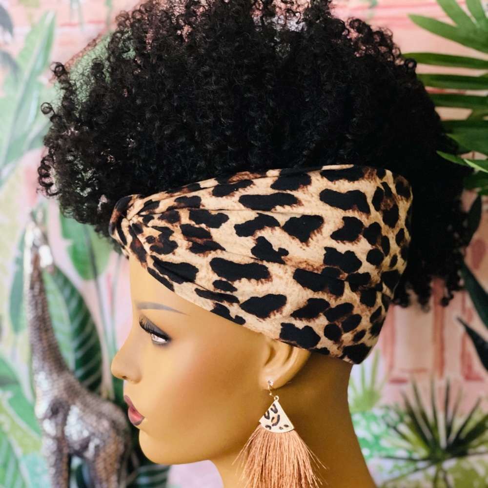 LEOPARD THICK Cotton Headband| Wide Hea…